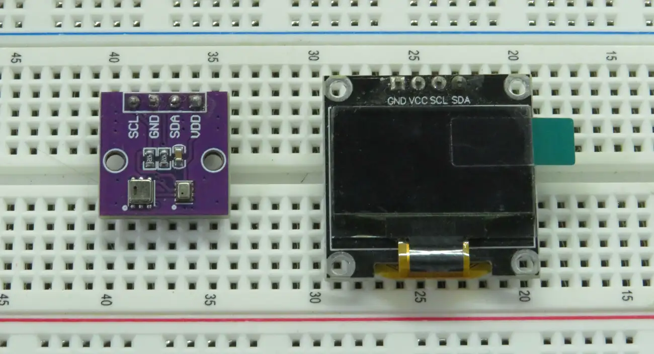 Picture showing the environment sensors and small OLED screen