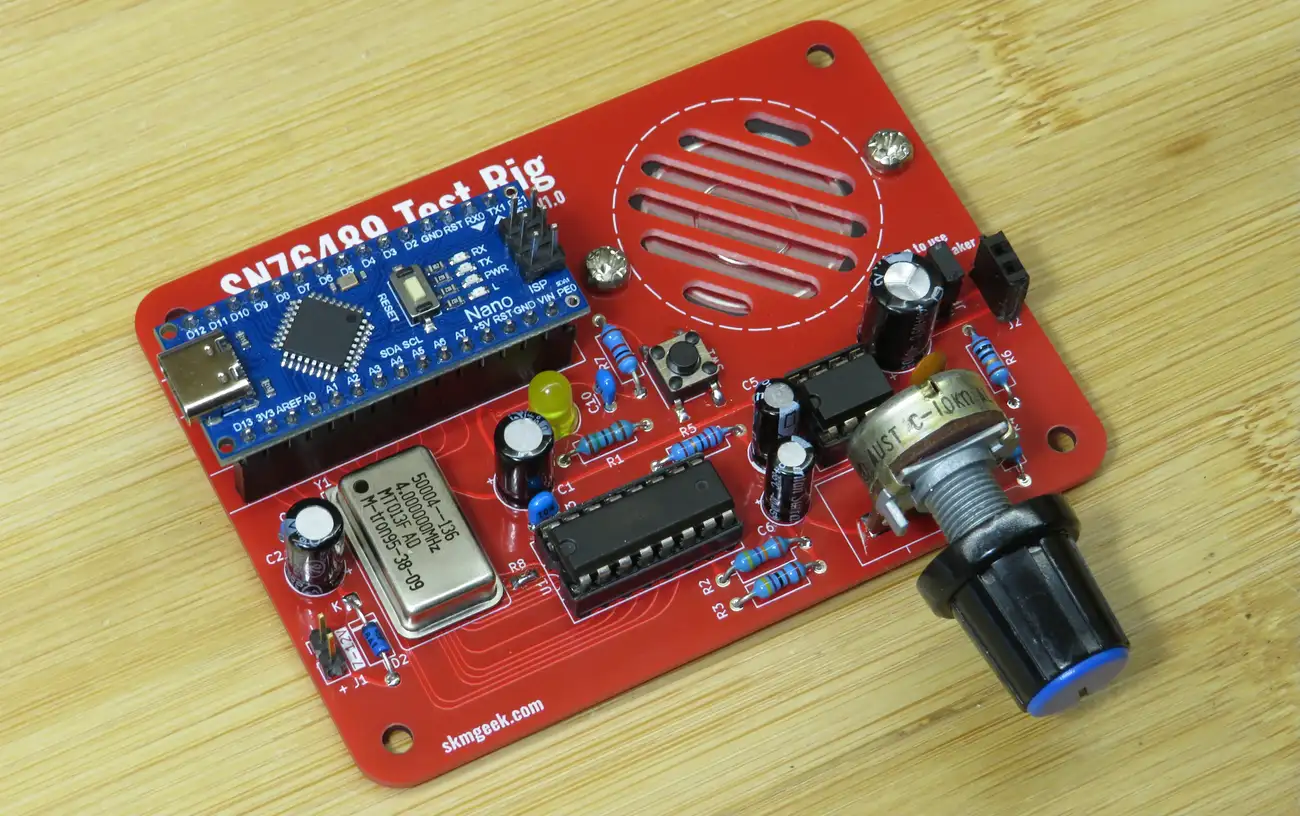 The assembled PCB